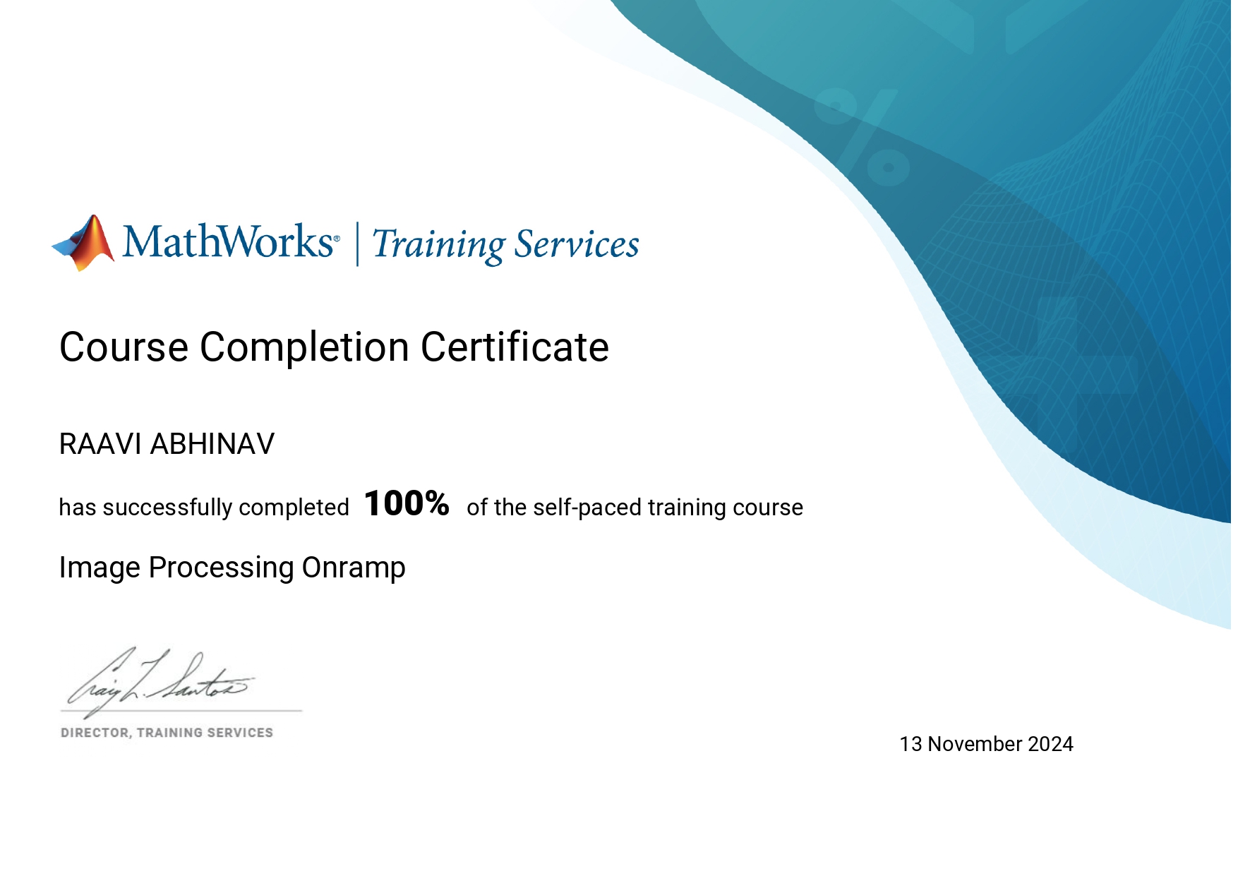 MathWorks Certificate